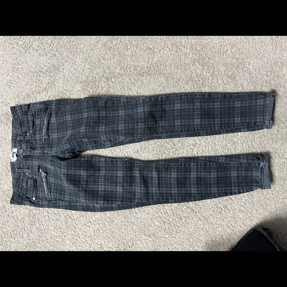 PAIGE Checkered Skinny Pants